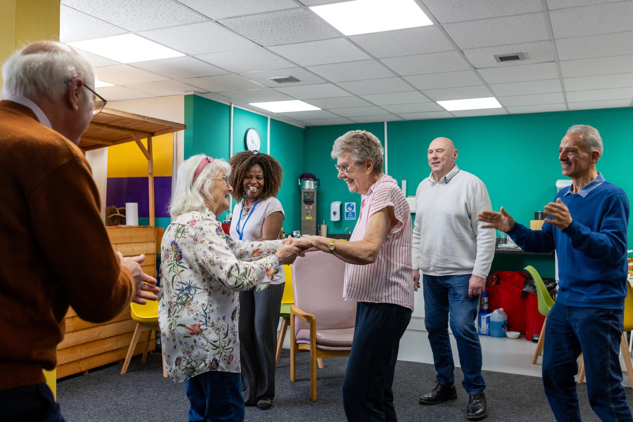 Community group dancing together